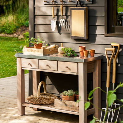 Tuinwerktafel Met Zinken Blad