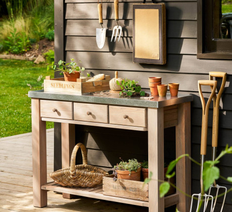 Tuinwerktafel Met Zinken Blad