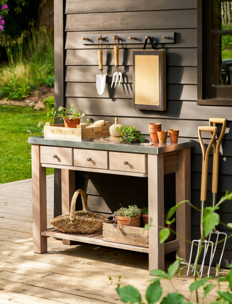 Tuinwerktafel Met Zinken Blad TYPT01