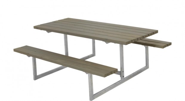 Picknicktafel "Basic" Grijs Bruin Gebeitst Hout 185810-18