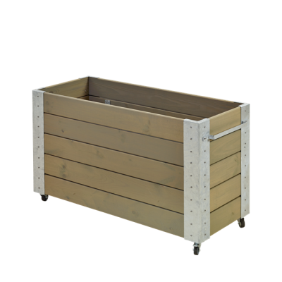 Trendyard Grote Hoge Plantenbak Grijsbruin Cubic Op Wielen trendyard kopen in de aanbieding