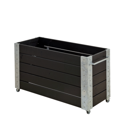 Trendyard Grote Hoge Plantenbak Zwart Cubic Op Wielen trendyard kopen in de aanbieding