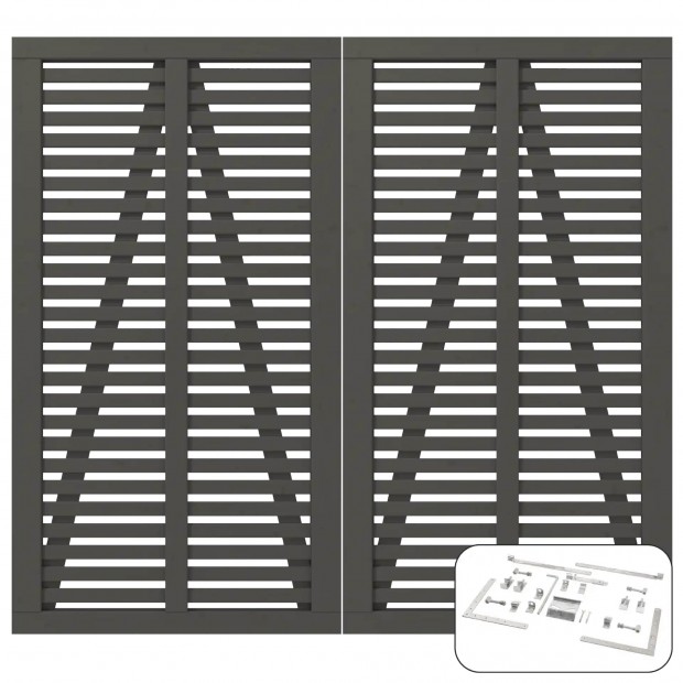 Ombergrijs Houten Dubbele Tuindeur Harmoni 200 x 180 CM 173730-22