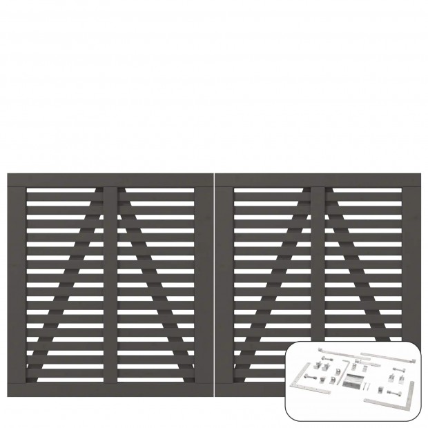 Ombergrijs Houten Dubbele Tuinpoort Harmoni 200 x 107 CM 173750-22