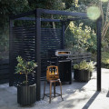 Zwart Houten Vierkante Pergola 198 x 198 CM Met Tokyo Tuinschermen 179084-15
