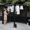 Zwart Houten Vierkante Pergola 198 x 198 CM Met Tokyo Tuinschermen 179084-15