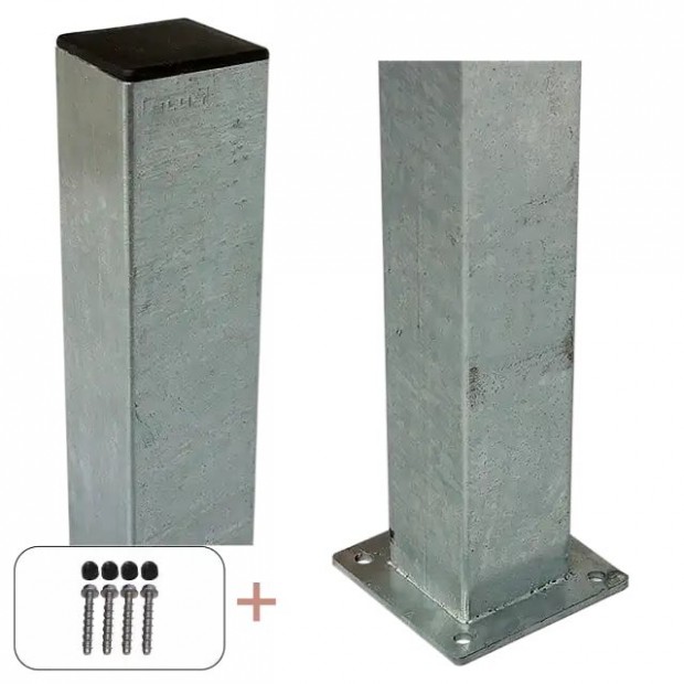 Stalen Paal Met Voetplaat 8 x 8 x 186 CM 203960-1