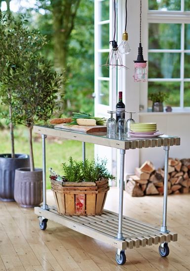 Vroegst consumptie trommel Verrijdbare Sidetable Tuin | Sidetable Hout Buiten