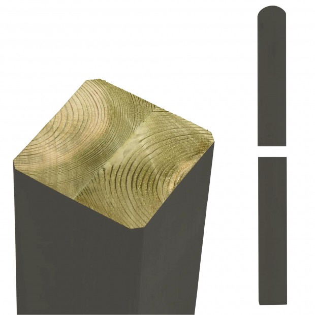 Ombergrijze Tuinpalen Hout 9 x 9 x 98 CM 20360-22
