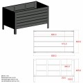 Rechthoekige Plantenbak Hout Staal - Zwart 18289-15
