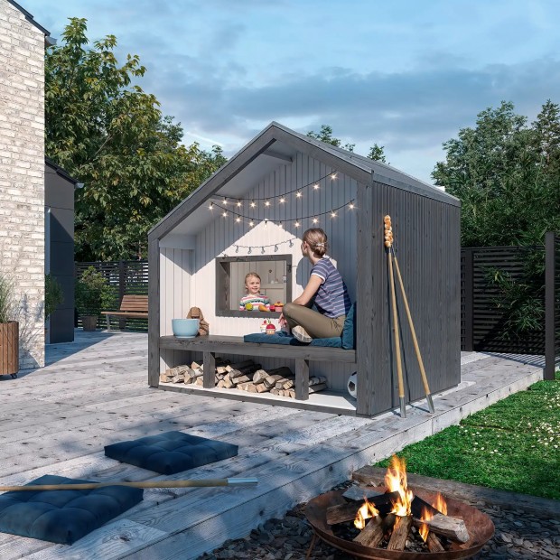 Modern Groot Houten Speelhuis - 208 x 184 CM 16735