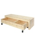 Houten Zandbak Op Wielen Met bank - 180 CM 18050-1