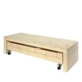 Houten Zandbak Op Wielen Met bank - 180 CM 18050-1