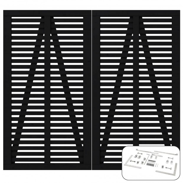 Zwart Houten Dubbele Tuindeur Harmoni 200 x 180 CM 173730-15