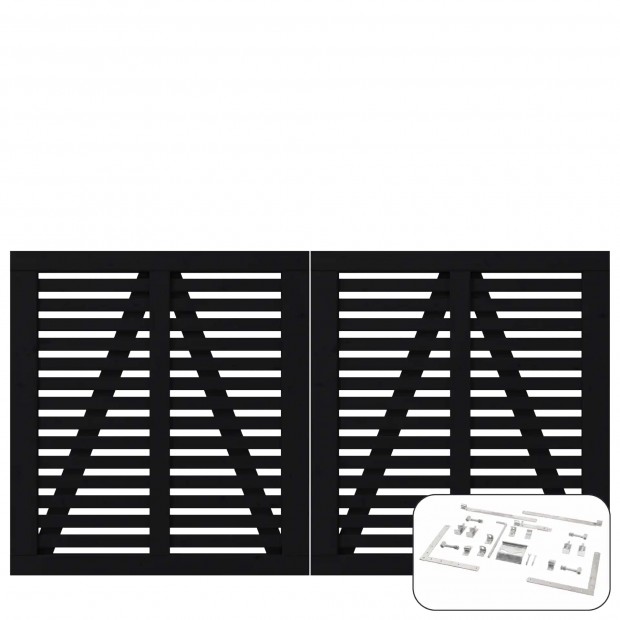 Zwart Houten Dubbele Tuinpoort Harmoni 200 x 107 CM 173750-15
