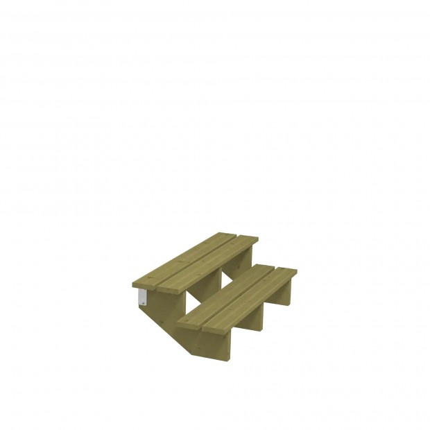 Houten Tuintrap 2 Treden - 34,2º - 120 CM Breed 546210-1