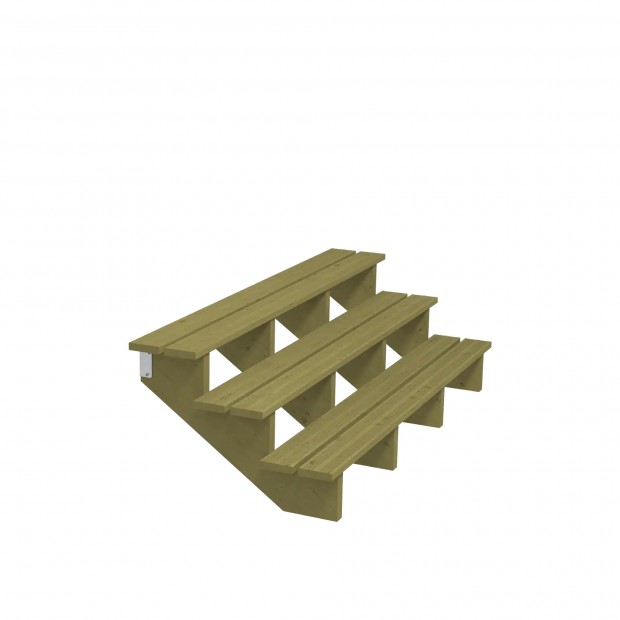 Houten Tuintrap - 3 Treden - 34,2º - 180 CM Breed 546221-1