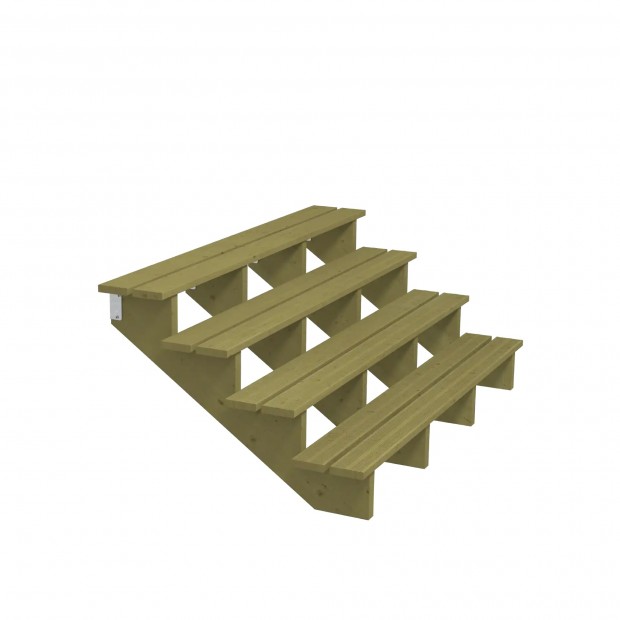 Houten Tuintrap 4 Treden - 34,2º - 180 CM Breed 546231-1