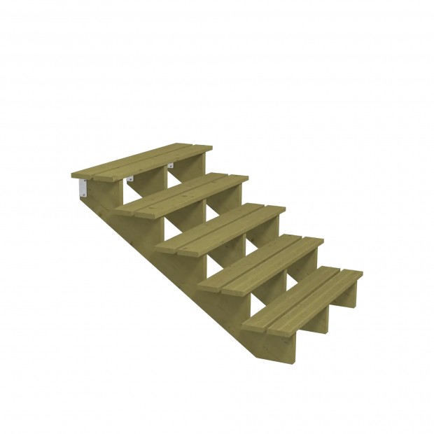 Houten Tuintrap 5 Treden - 34,2º - 120 CM Breed 546240-1