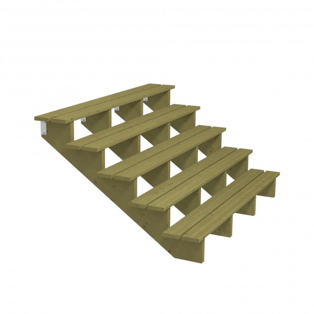 Houten Tuintrap 5 Treden - 34,2º - 180 CM Breed 546241-1