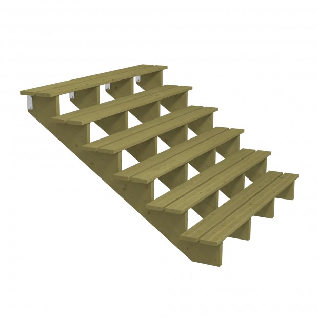 Houten Tuintrap 6 Treden - 34,2º - 180 CM Breed 546251-1