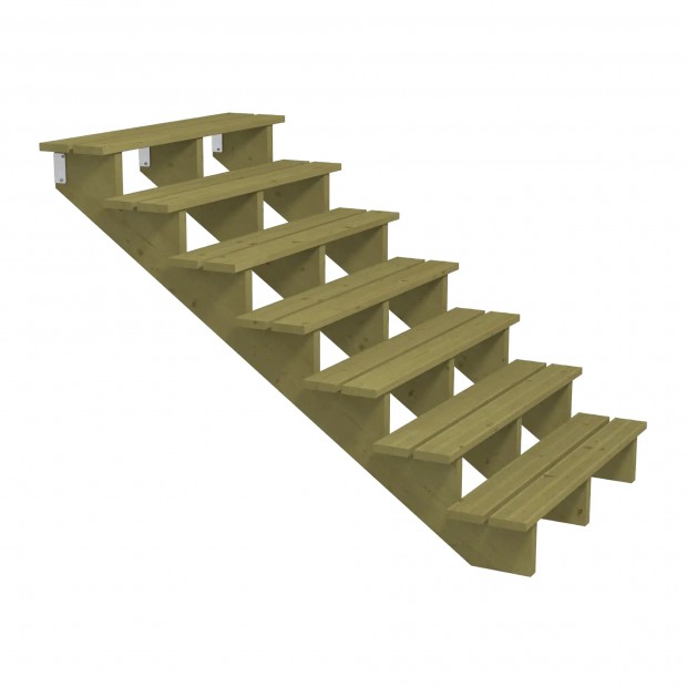 Houten Tuintrap 7 Treden - 34,2º - 120 CM Breed 546260-1