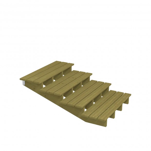 Houten Tuintrap 4 Treden - 19º - 120 CM Breed 525550-1
