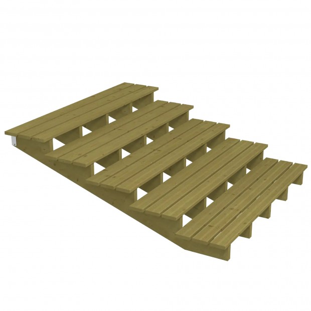 Houten Tuintrap 5 Treden - 19º - 180 CM Breed 525561-1