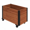 Hoge Rechthoekige Plantenbak ThermoWood® Cubic Op Wielen  18354-4