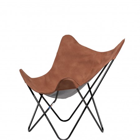 Hoes Vlinderstoel Bruin Kunstleer 