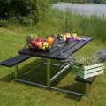 Picknicktafel "Basic" Zwart Gebeitst Hout 185810-15