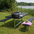 Picknicktafel "Basic" Zwart Gebeitst Hout 185810-15