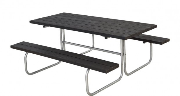 Picknicktafel Zwart - Gerecycled Kunststof Planken 185870-25