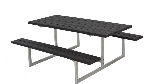 Picknicktafel "Basic" Zwart - Gerecycled Kunststof Planken 185810-25