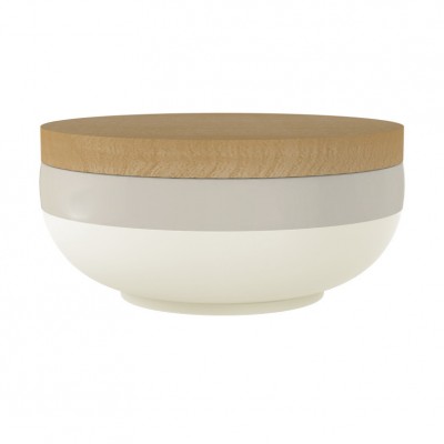 Trendyard Tak Design Kom Met Houten Deksel Kula Dip Wit Grijs trendyard kopen in de aanbieding