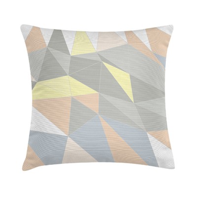 Trendyard Tak Design Sierkussen Kira 45 X 45 Cm Grijs Roze En Geel trendyard kopen in de aanbieding